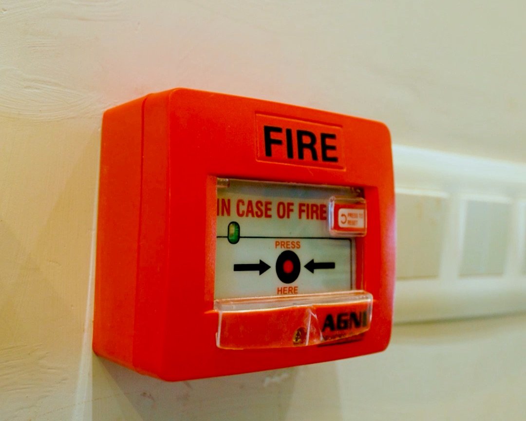 Fire alarm call point at Prasiddhi Towers